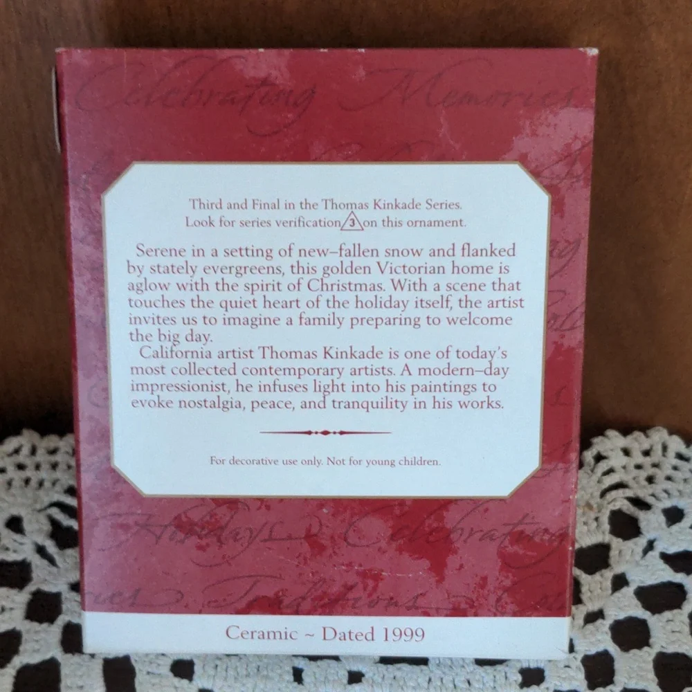Vintage Hallmark Keepsake Ornament Victorian Christmas III Thomas Kinkad…